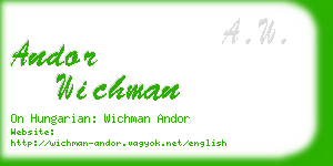 andor wichman business card